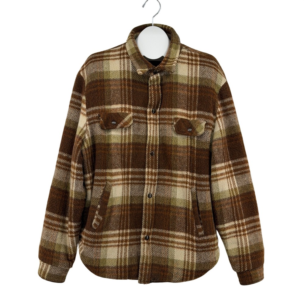 Vintage 60s Towncraft Penneys Plaid Jacket Men XL Long Brown Fleece Lined Jacket
